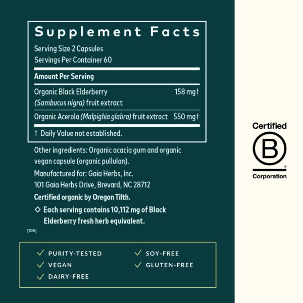 Version 1.0.0 Suplemento inmunológico antioxidante Gaia Herbs saúco negro