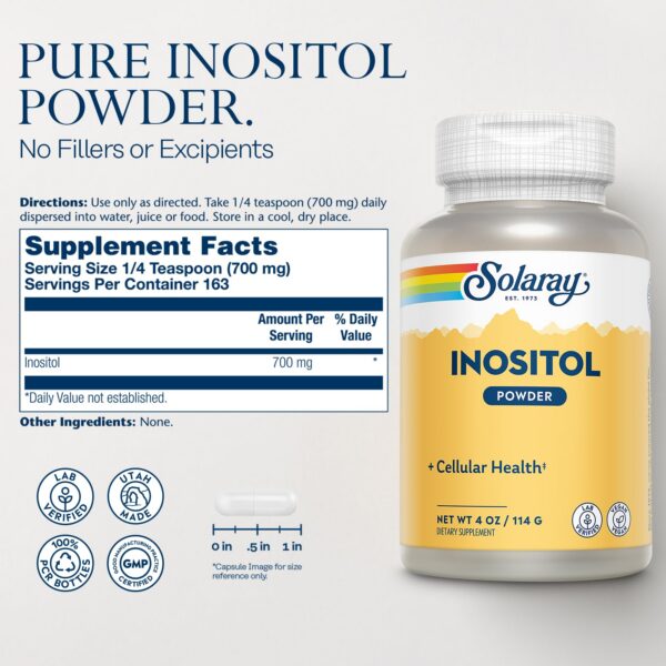 Suplemento inositol SOLARAY paquete frontal