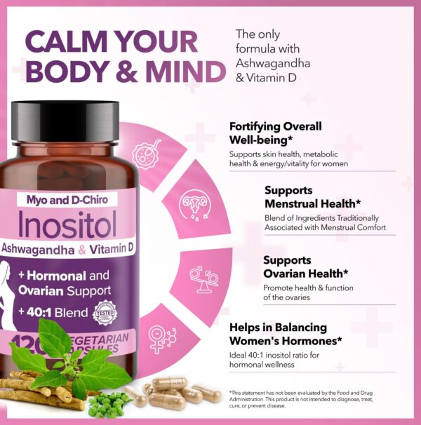 Suplemento Intimate Rose inositol con vitamina D y ashwagandha