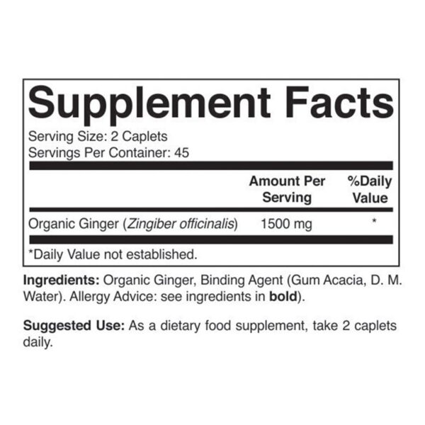 Suplemento jengibre orgánico alta potencia Brieofood