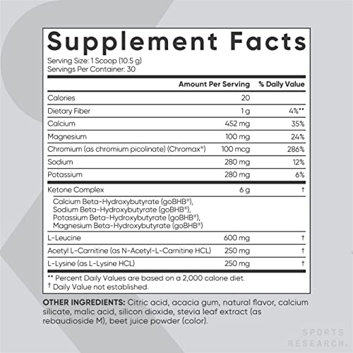 Suplemento keto para hidratación y enfoque Sports Research Keto Plus