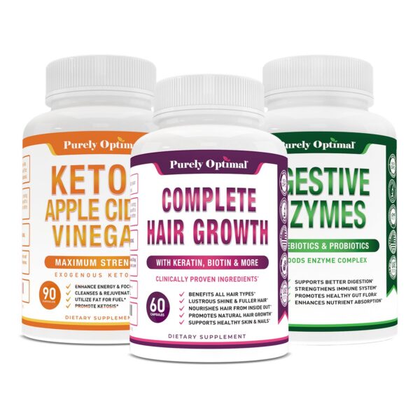 suplemento keto premium purey optimal cápsulas vinagre de manzana crecimiento cabello