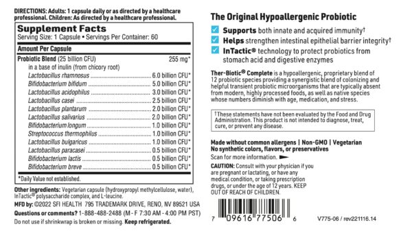 Suplemento Kleire Labs 60 cápsulas probiótico hipoalergénico