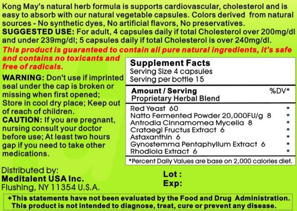 Suplemento Kong May Meditalent para soporte general