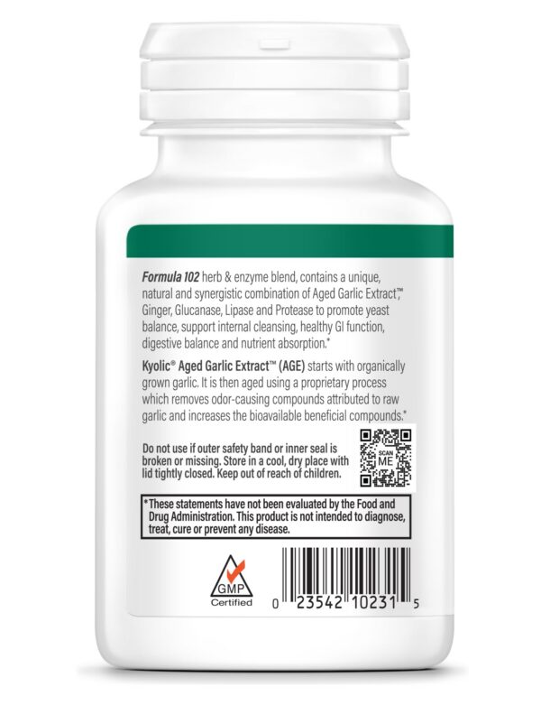 Version 1.0.0 Suplemento Kyolic fórmula 102 con jengibre y complejo enzimático