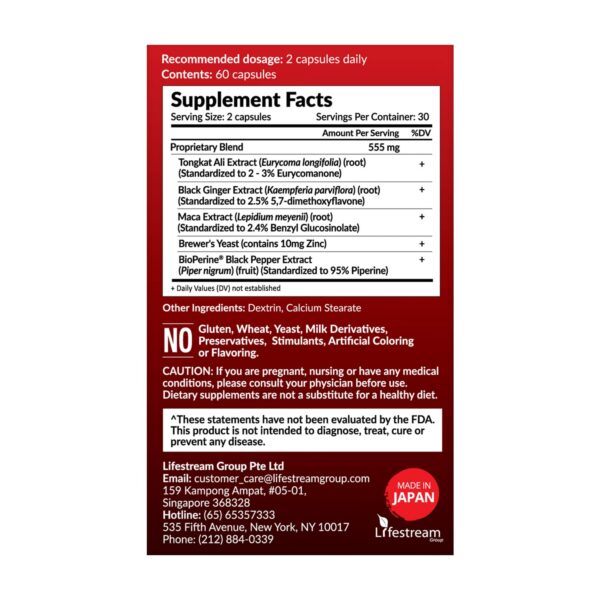 Version 1.0.0 Suplemento LABO con maca, tongkat ali y jengibre negro