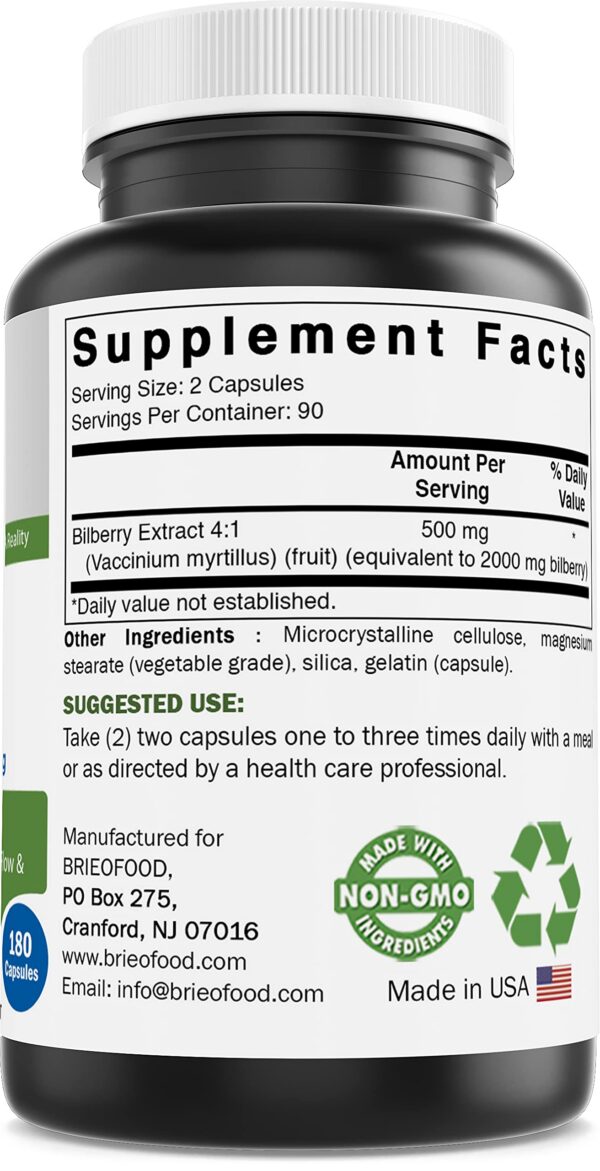 Suplemento libre de gluten ni alérgenos con extracto de arándano