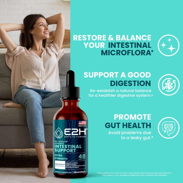 Frasco de suplemento de limpieza digestiva E2H 2 fl oz