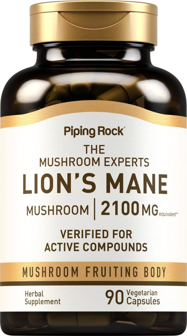 Suplemento lions mane piping rock cápsulas 2100mg frontal