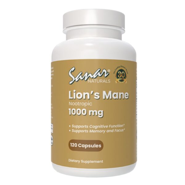 Suplemento Lions Mane Sanar Naturals 120 cápsulas naturales