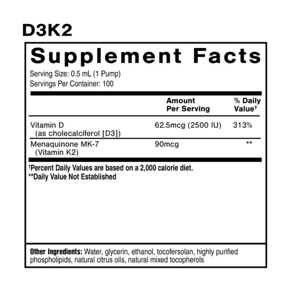 Frascos suplementarios Quicksilver con vitaminas D3 K2 y B