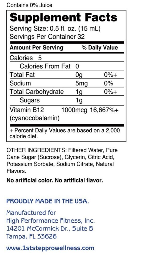 Suplemento líquido 1st Step B-12 Tropical Blast energía natural