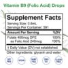 Suplemento líquido ácido fólico b9 para embarazo y energía