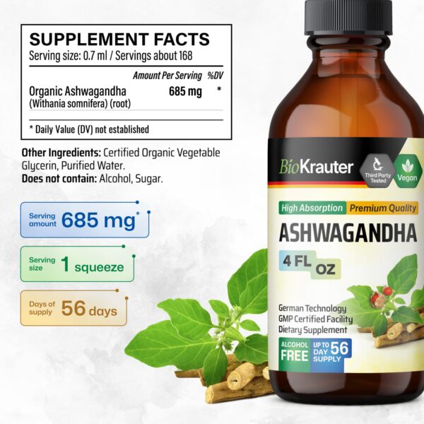 Suplemento líquido Ashwagandha y Rhodiola BIO KRAUTER