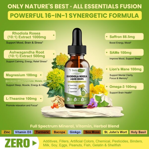 Suplemento líquido con azafrán para mejora del ánimo y enfoque