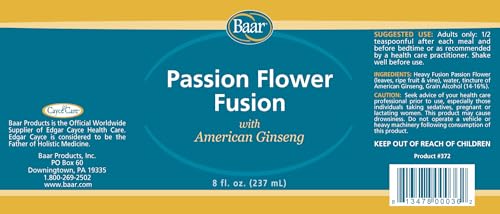 Suplemento líquido de flor de la pasión y ginseng americano Baar