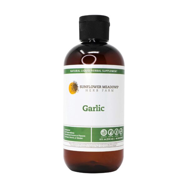 Version 1.0.0 Suplemento líquido herbal de ajo orgánico 8 oz sin alcohol