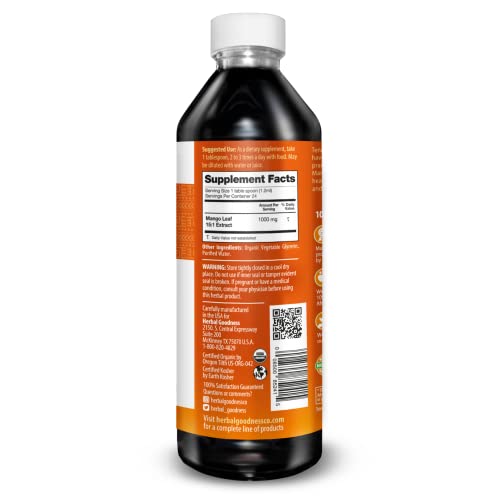 Suplemento líquido hoja de mango Herbal Goodness 1 oz para bienestar