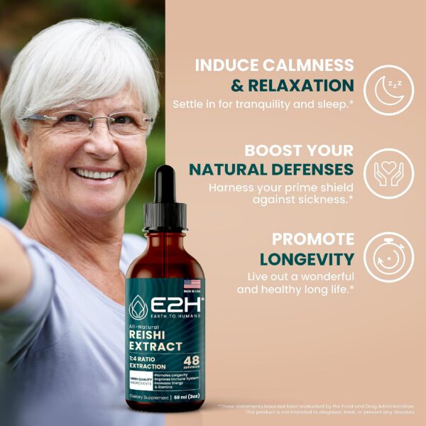 Extracto natural de hongo Reishi en gotas fáciles de usar