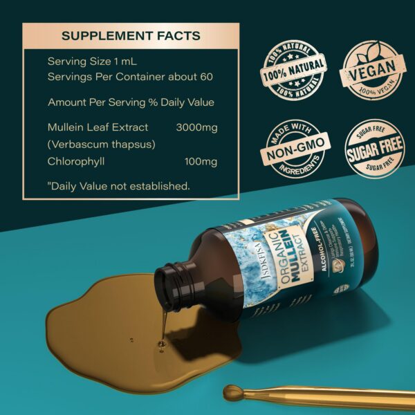 Version 1.0.0 Suplemento liquido JSDKFJSA Mullein para salud pulmonar