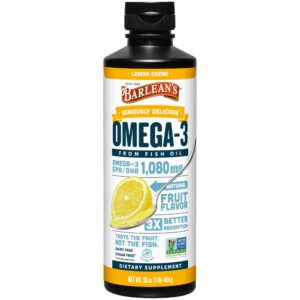 Suplemento líquido Omega 3 Barlean's sabor crema de limón 1080mg