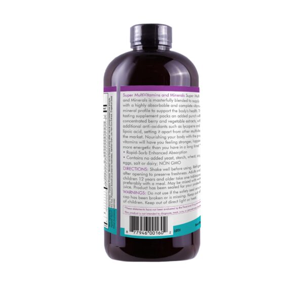 Suplemento líquido premium vitaminas y minerales 16 onzas