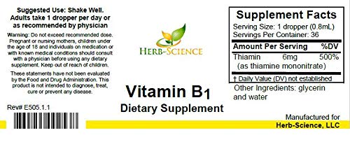 Suplemento líquido de tiamina vitamina B1 para digestión