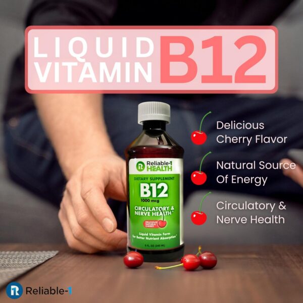 Suplemento líquido vitamina B12 Reliable-1 para adultos