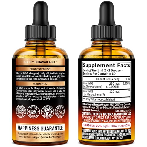 Version 1.0.0 Suplemento líquido vitamina D3 K2 gotas orgánicas sin azúcar
