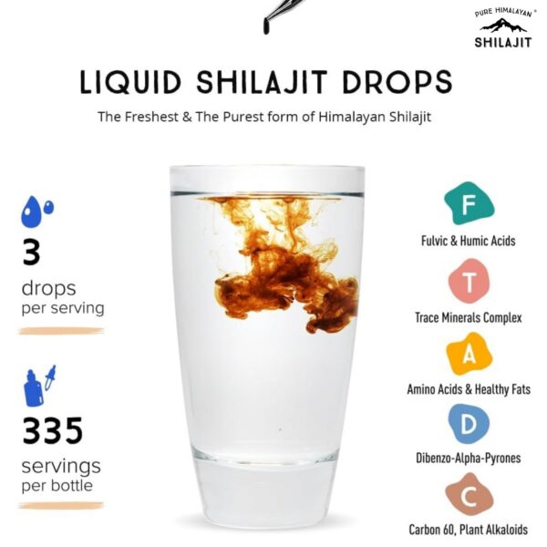 Suplemento líquidos Pure Himalayan Shilajit con gotero