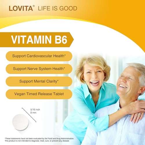 Suplemento Lovita vitamina B6 clorhidrato de piridoxina 80mg