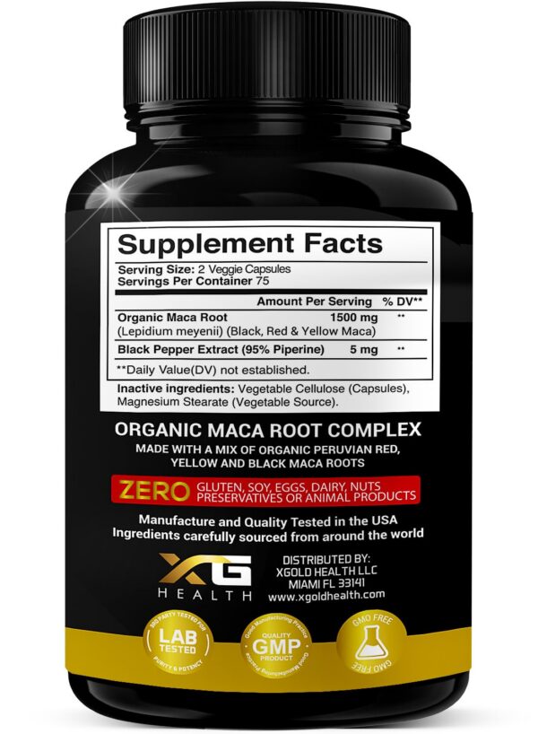 Suplemento maca gelatinizada X Gold Health mezcla especial