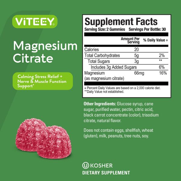 Suplemento magnesio en gomitas sabor frambuesa Viteey