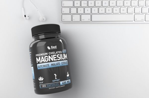 Suplemento magnesio triple mezcla para salud ósea y muscular Zeal Naturals
