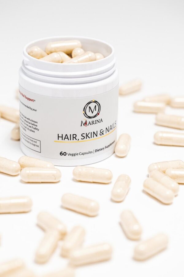 Suplemento Marina biotina colágeno para cabello fuerte