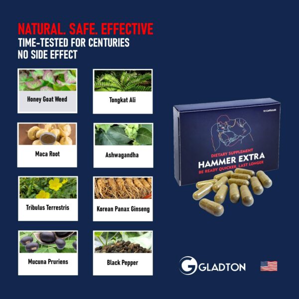 Suplemento masculino con ginseng maca tongkat ali y horny goat weed