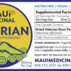 Suplemento Maui Medicinal raíz valeriana orgánica cápsulas veganas