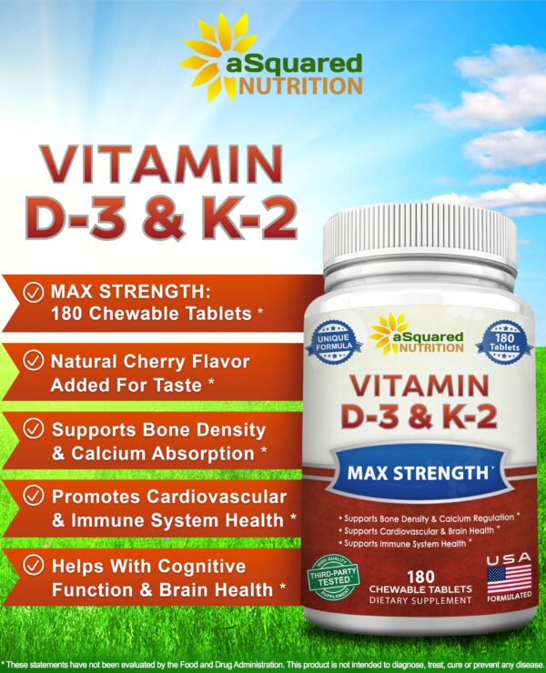 Suplemento de máxima potencia vitamina D3 y K2 aSquared