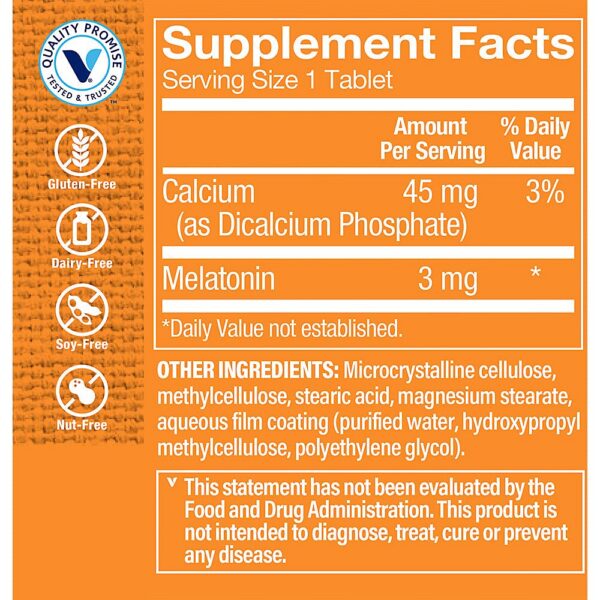 Suplemento melatonina 3 mg apoyo al sueño 120 tabletas