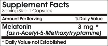 Suplemento melatonina 3mg Naturetition 100 cápsulas sin aditivos