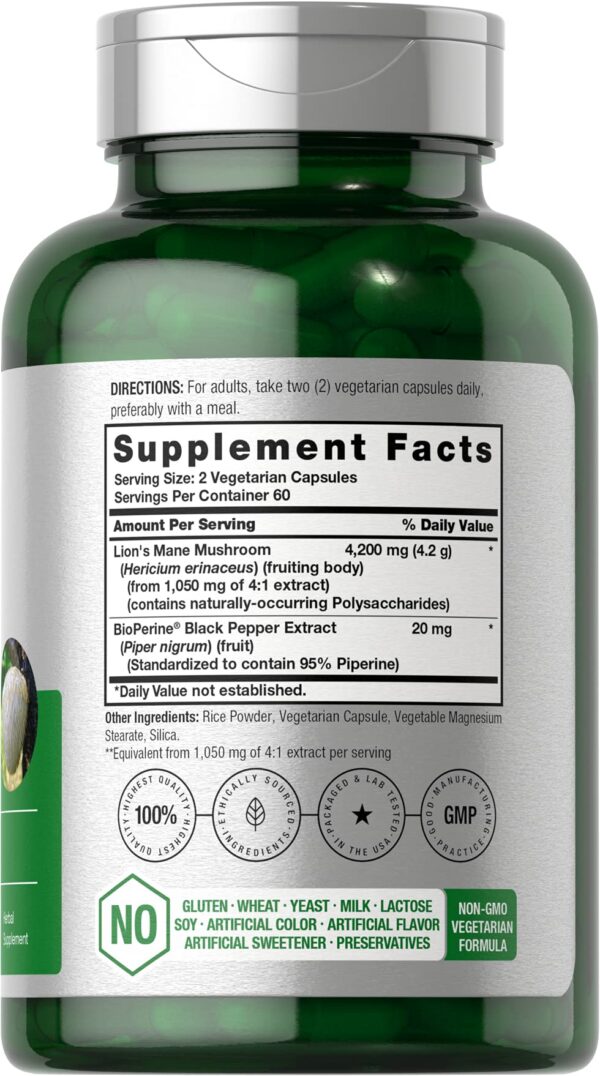 Suplemento Melena de León Horbäach, calidad superior, 120 cápsulas