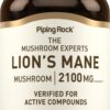 Suplemento Melena de León Piping Rock 2100mg 160 cápsulas vegetarianas