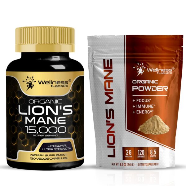 Cápsulas de suplemento de Melena de León WELLNESS LABSRX