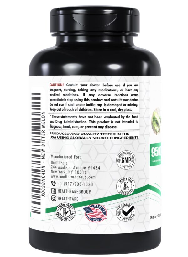 Version 1.0.0 Suplemento de melón amargo 9500mg 200 cápsulas Healthfare