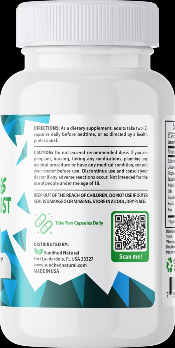 Suplemento para memoria y enfoque Sundhed Natural lado envase