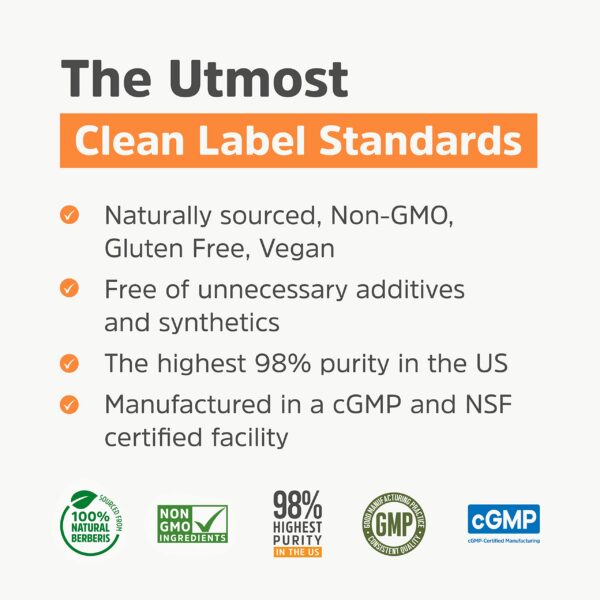 Suplemento metabólico Clean Label Berberina HCl ultra pura