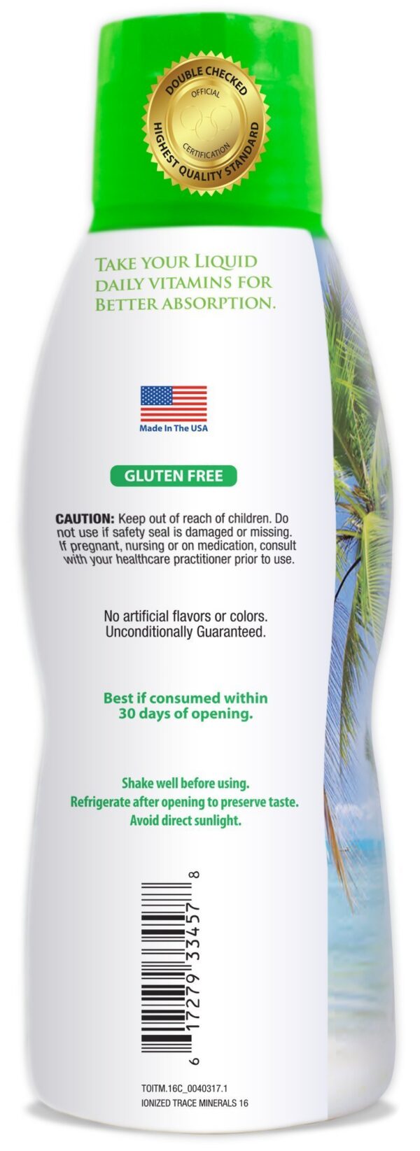 Suplemento minerales ionizados tropical oasis vegano natural