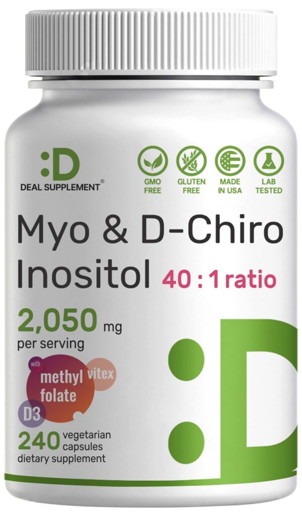 Suplemento mio-inositol d-ciro inositol 240 cápsulas veganas