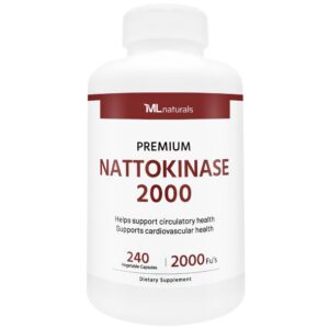 Suplemento ML Naturals nattokinasa premium 2000 FU 240 cápsulas