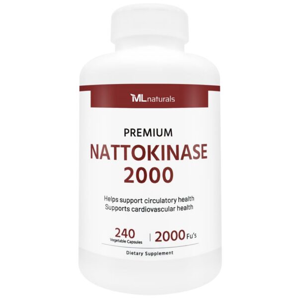 Suplemento ML Naturals nattokinasa premium 2000 FU 240 cápsulas